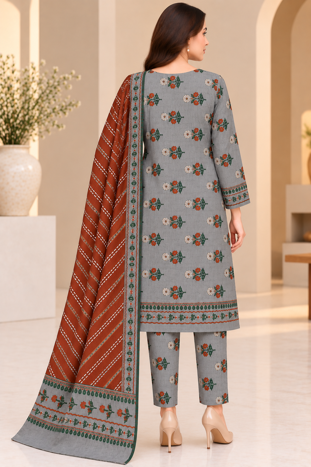 Premium Khaddar Digital Printed 3‑Piece Suit