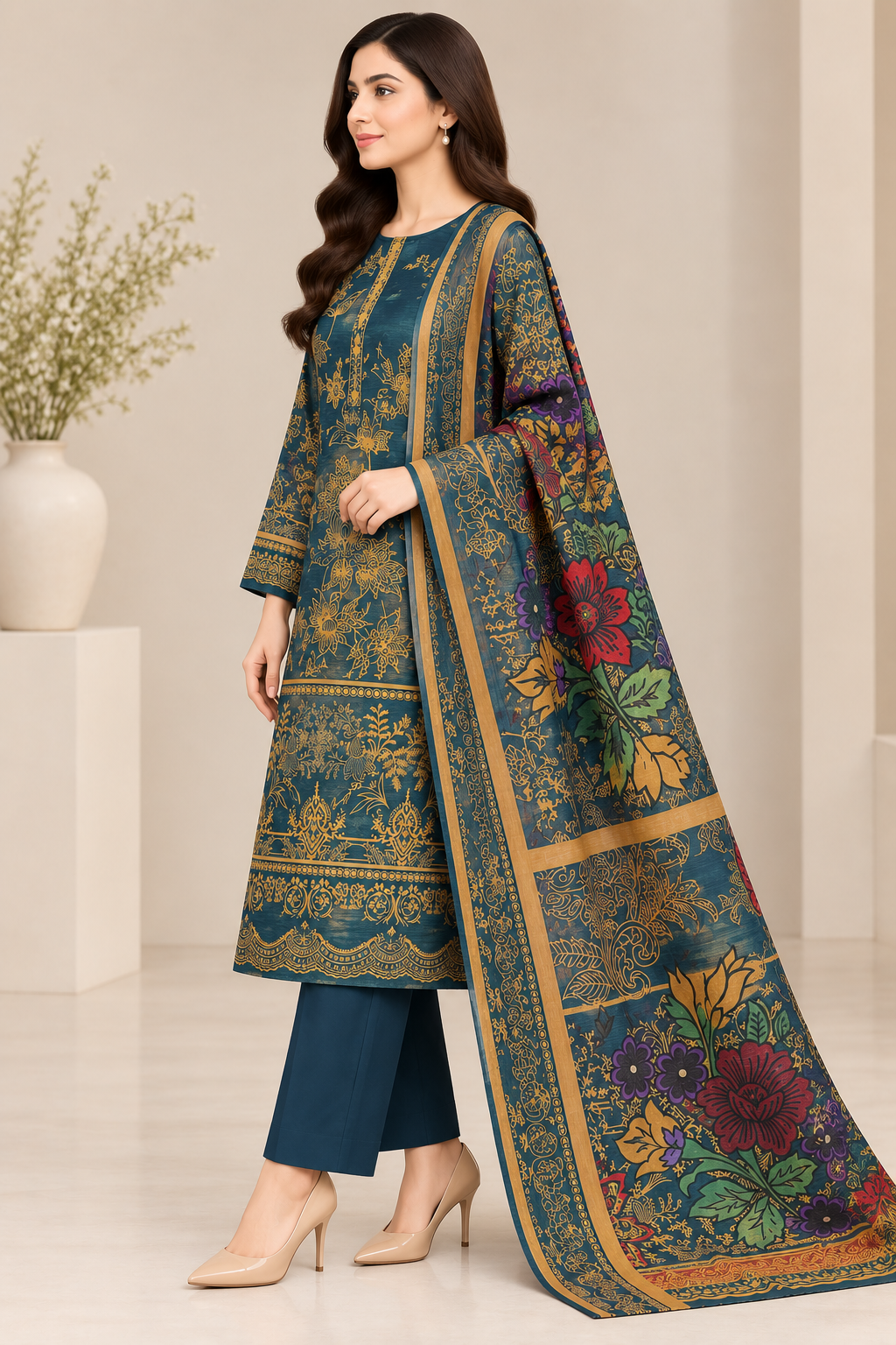 Premium Digital Khaddar 3-Piece