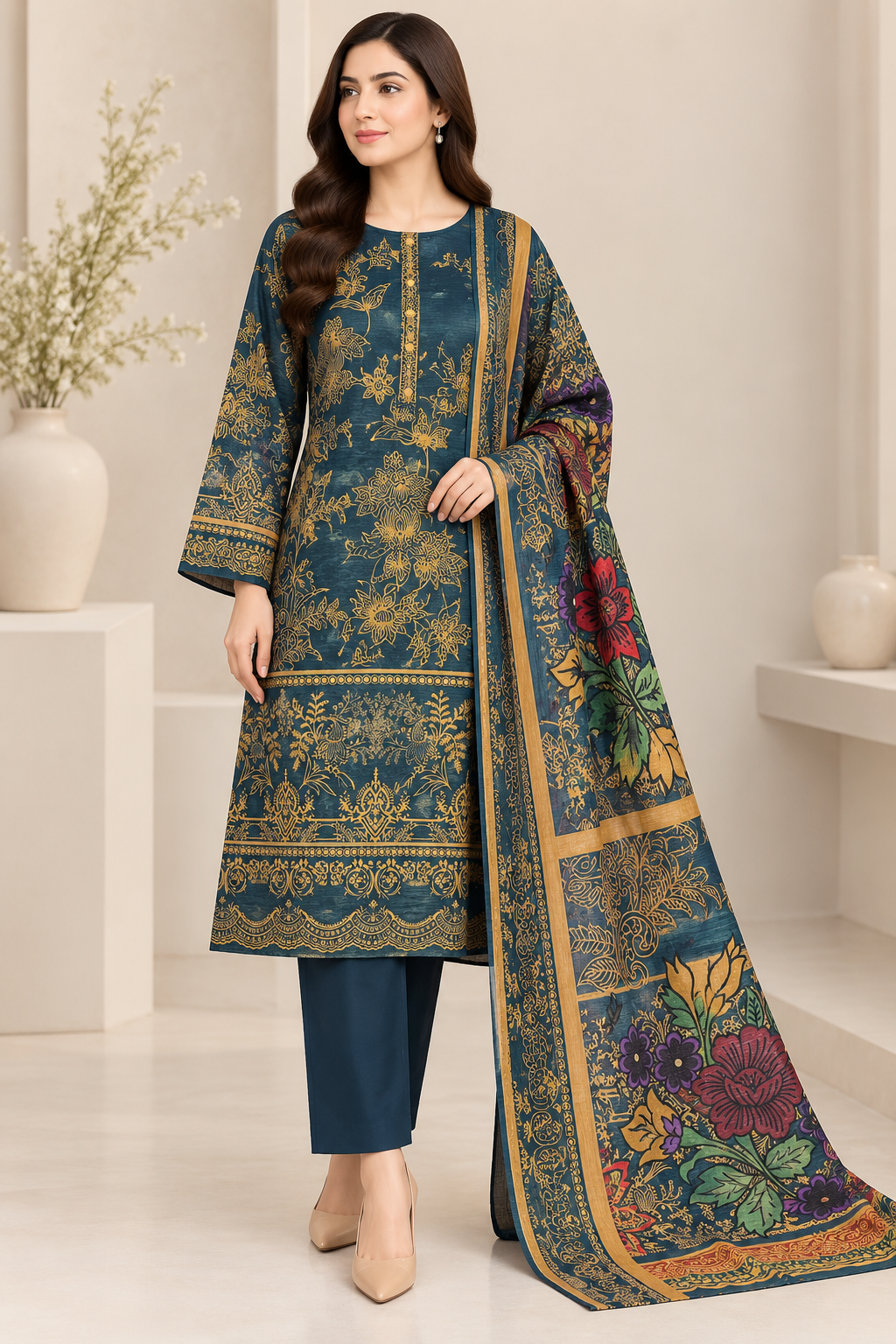 Premium Digital Khaddar 3-Piece