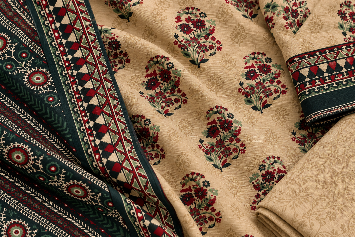 Premium Khaddar Digital Printed 3‑Piece Suit