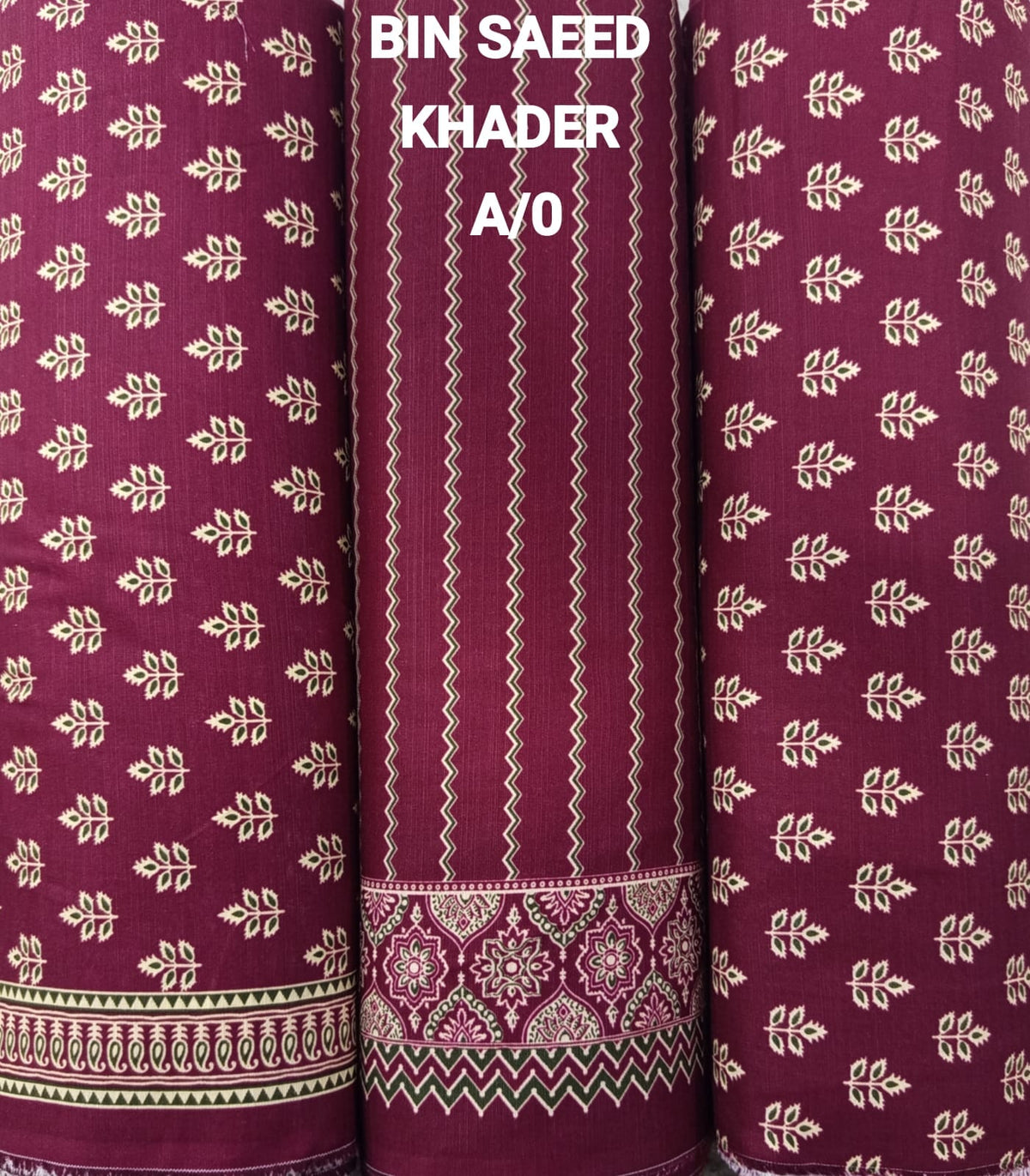 Premium Grey Floral Khaddar 3-Piece Suit - Style 3